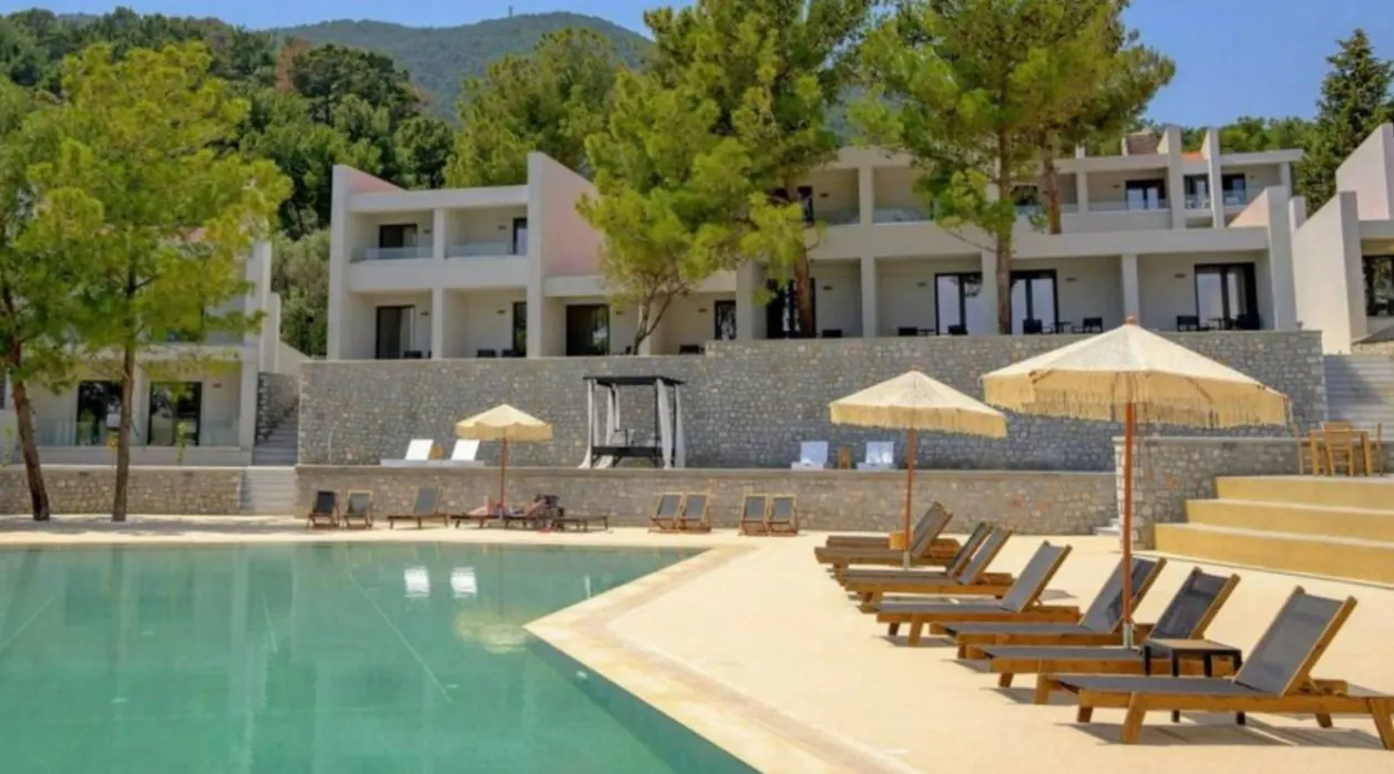 Mythical Coast Wellness Retreat pool with sunloungers